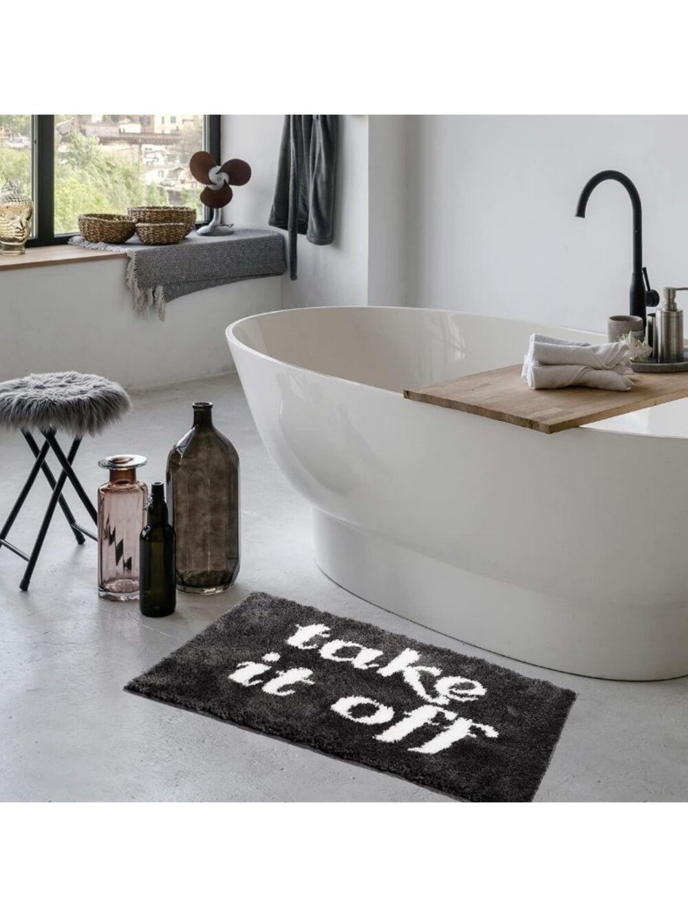 Cozy Dark Gray Non-Slip Bath Mat 20x31.5in | Soft, Absorbent & Stylish Home